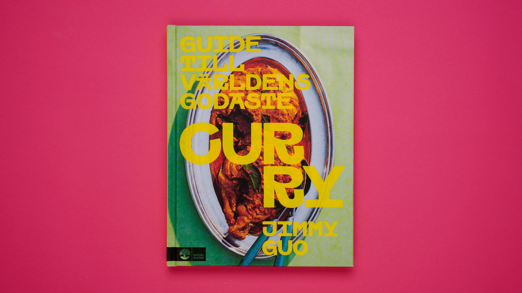 Book cover on dark pink background
