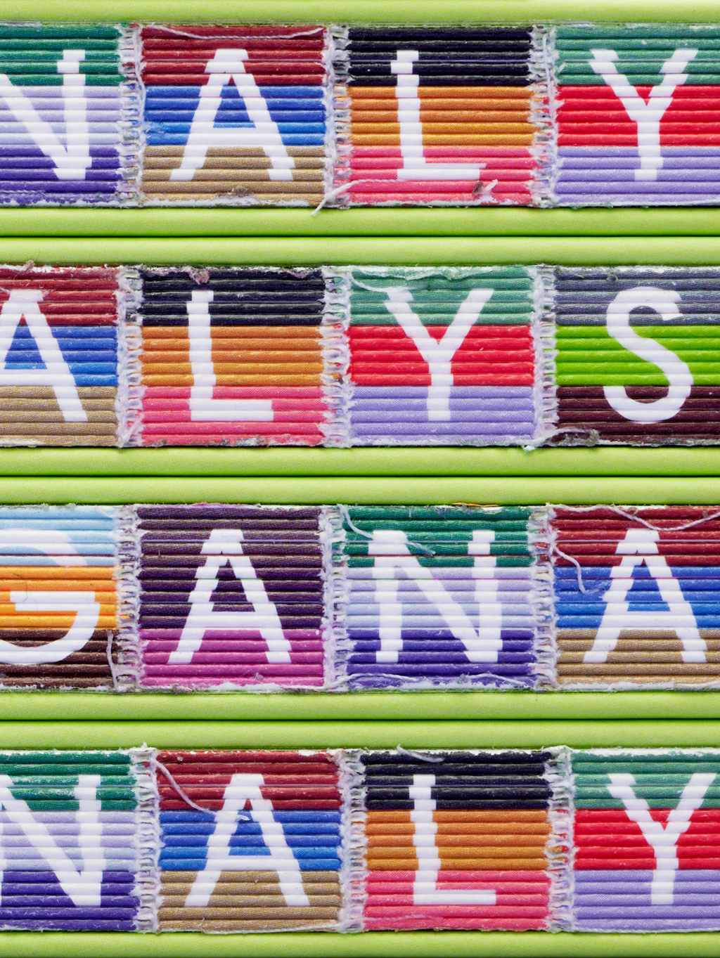 Book spines, close up