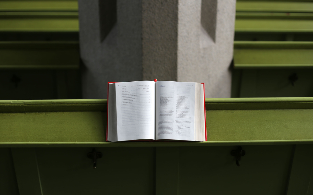 Bible in church bench